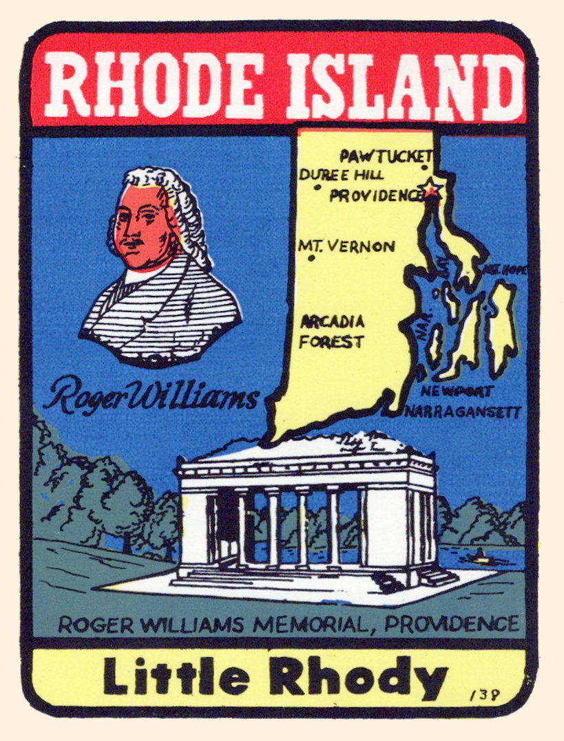 (image for) Rhode Island (1) Little Rhody Vintage Vacation Sticker